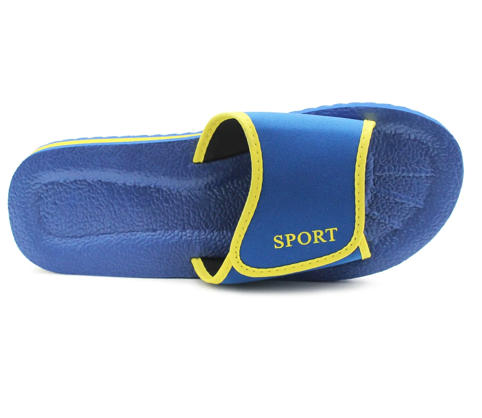 B476710 Mens Lightweight EVA Foam Touch Fasten Sliders Navy