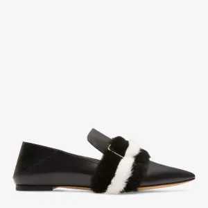 Bally Hamelia Women's 6223321 Black Leather Flat Pumps US 7.5 MSRP $850