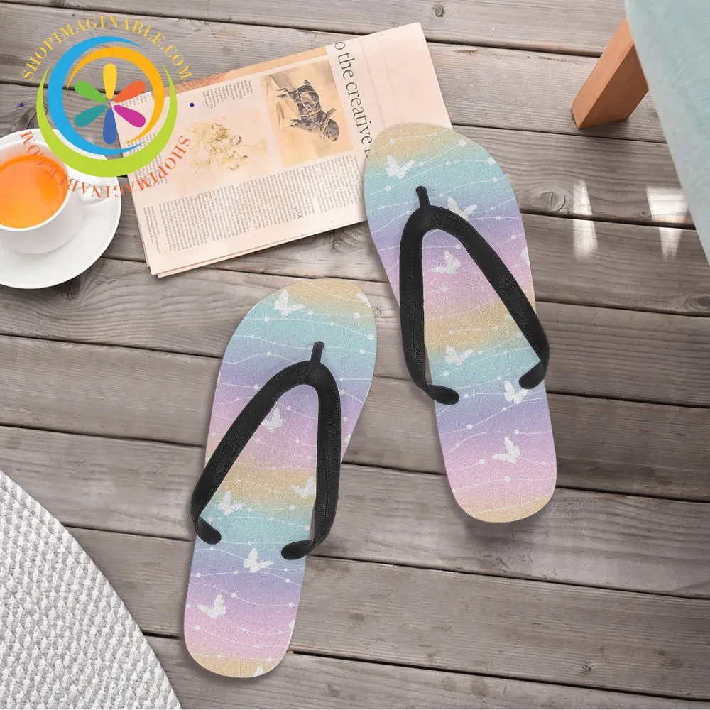 Butterfly Rainbow Mens & Ladies Flip-Flops