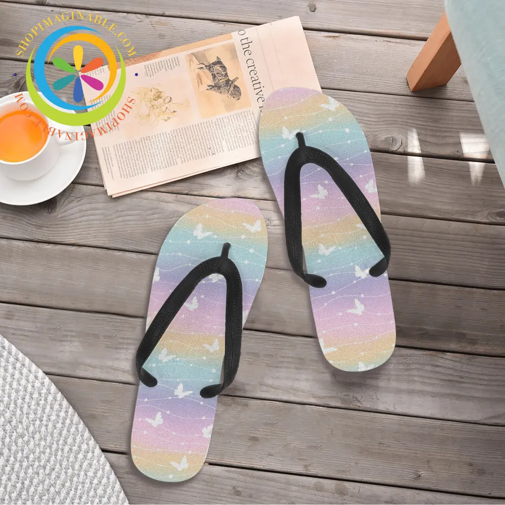 Butterfly Rainbow Mens & Ladies Flip-Flops