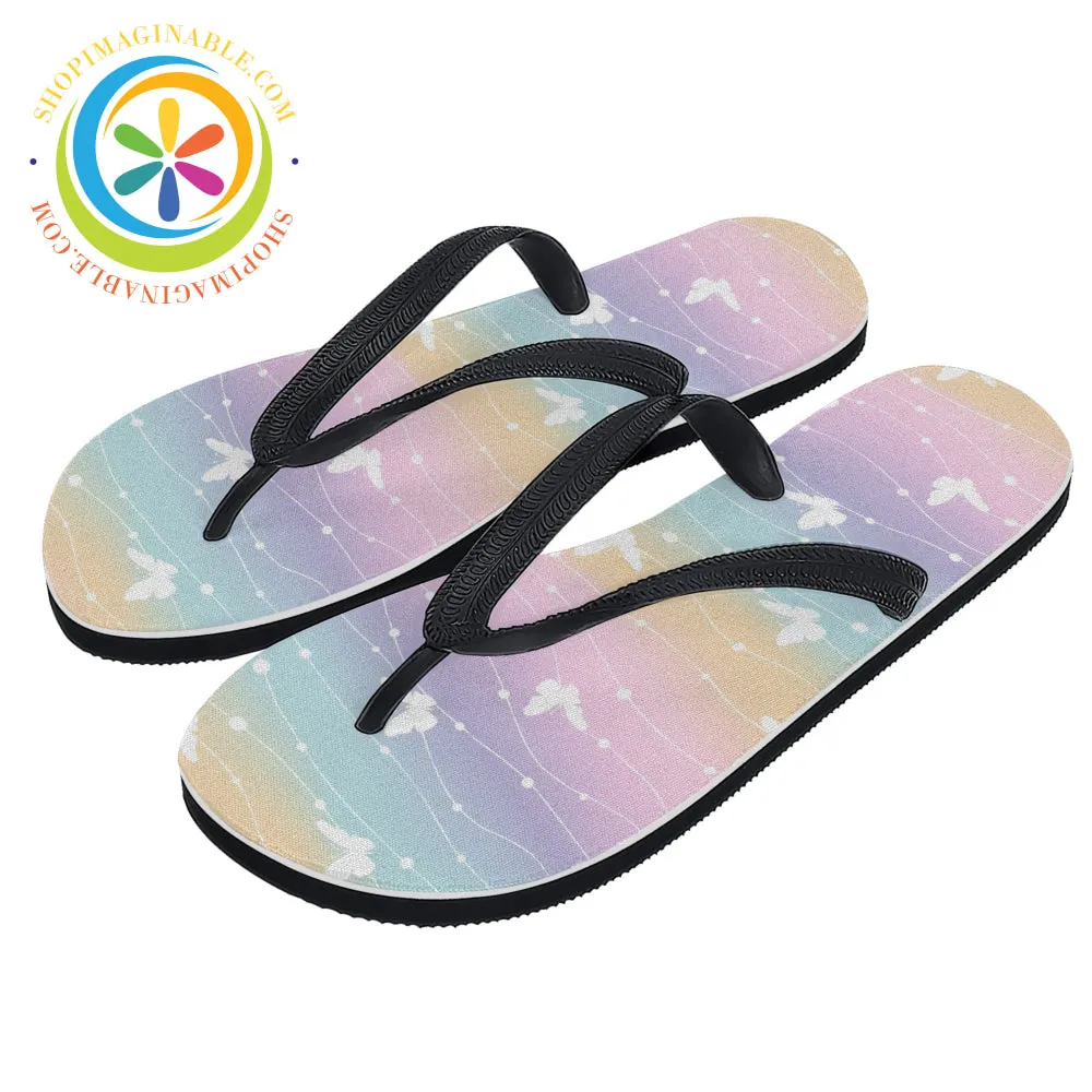 Butterfly Rainbow Mens & Ladies Flip-Flops