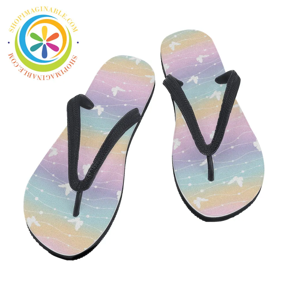 Butterfly Rainbow Mens & Ladies Flip-Flops