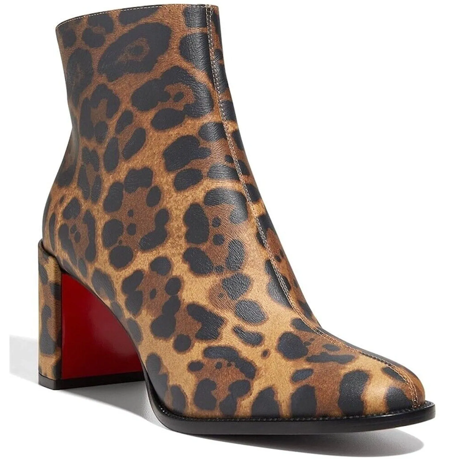 Christian Louboutin Adoxa Leopard Ankle Boots Booties Brown
