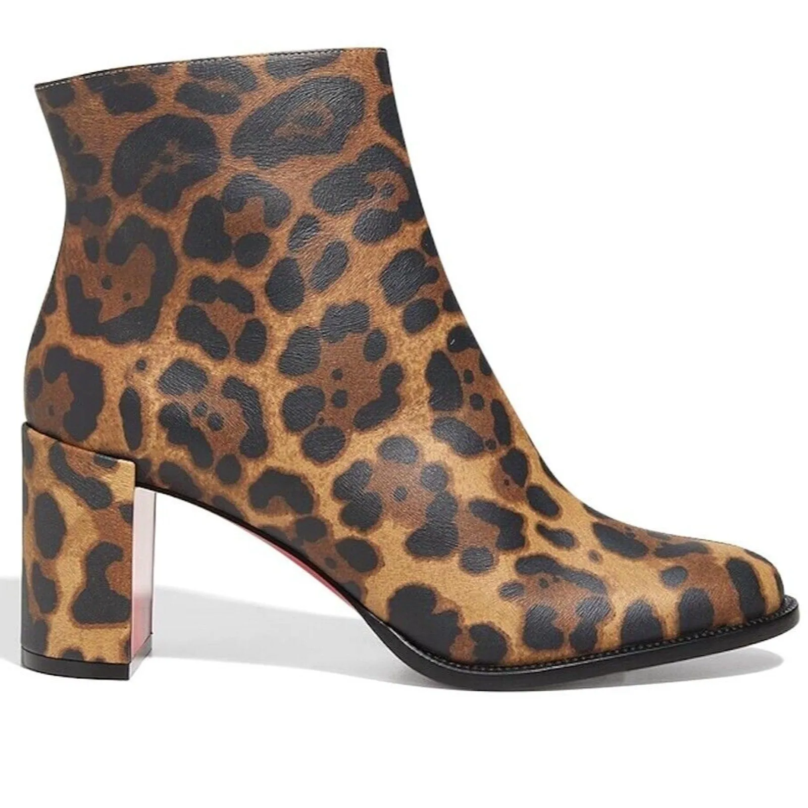 Christian Louboutin Adoxa Leopard Ankle Boots Booties Brown