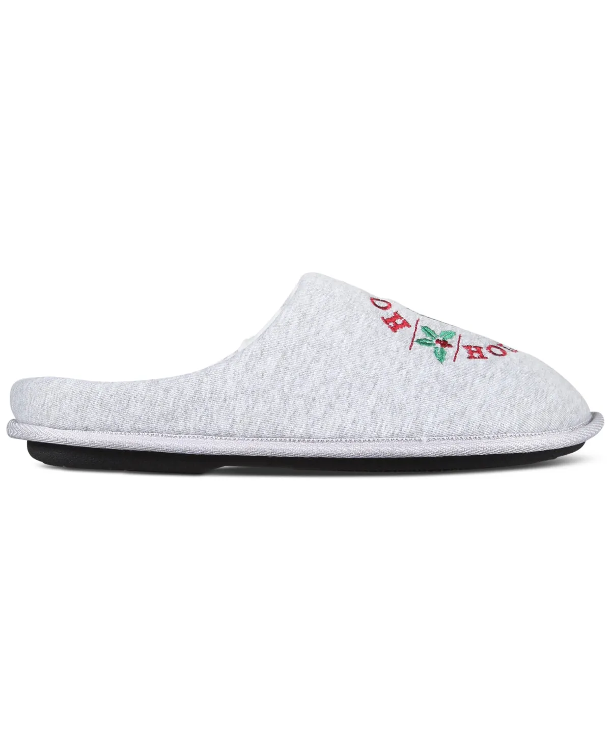 Club Room Mens Hoppy Holidays Slip On Slippers Light Grey Medium 8 to 9