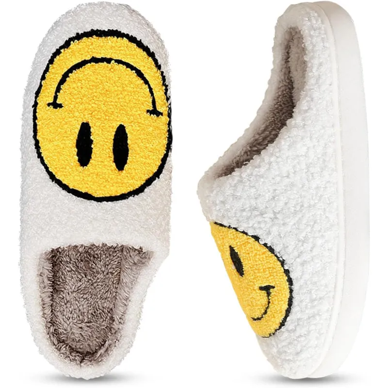 Cozy Smile Plush Slip On Slippers