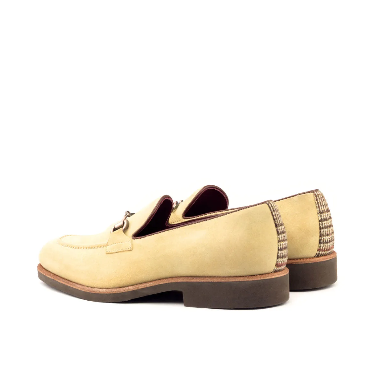 DapperFam Luciano in Sand / Tweed / Med Brown Men's Sartorial & Italian Leather & Lux Suede Loafer