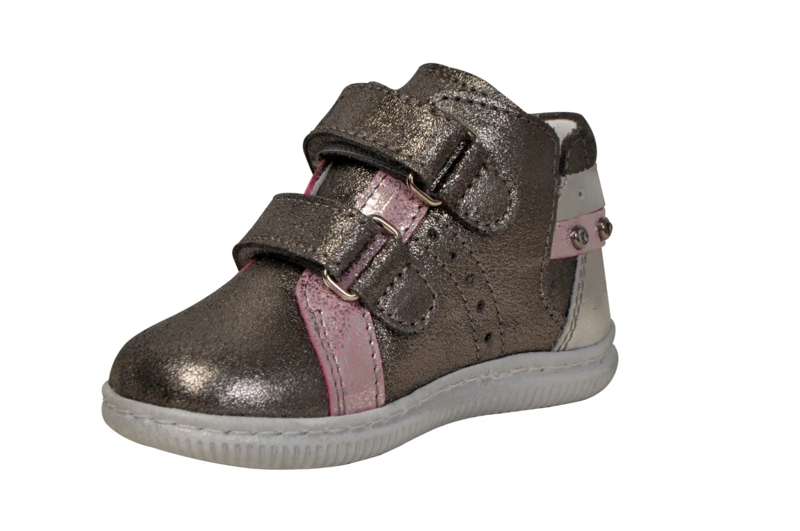 Dark Silver Metallic Leather