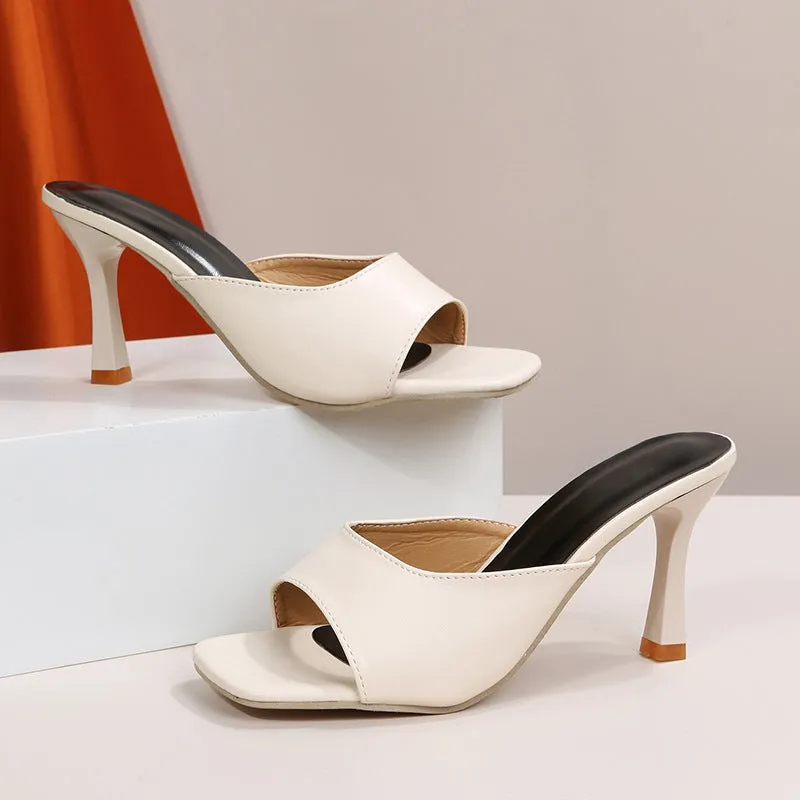 elveswallet Chic Stiletto Square toe Sandals