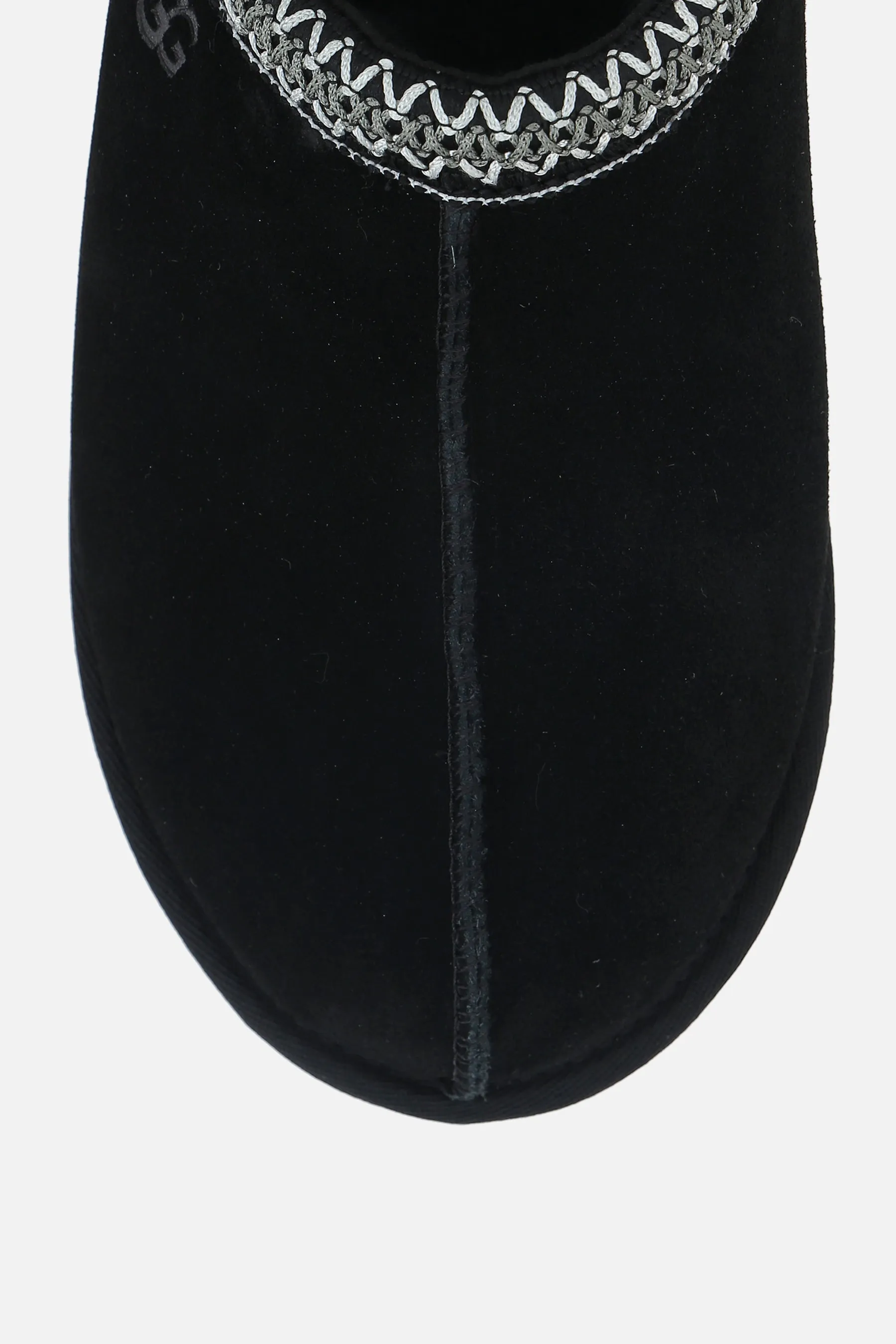 Embroidered-Trim Lined Suede Slippers