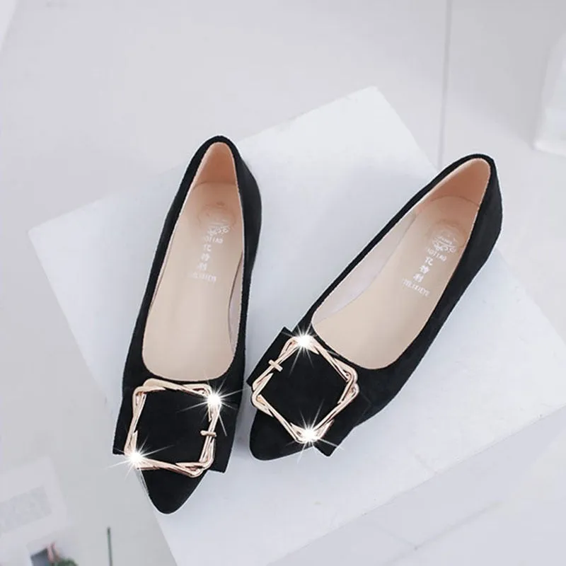 Hnzxzm Fashion Flats for Women Single Shoes Pointed toe Elegant Office Lady Shoes Soft Brand Women Flats Blue Pink Black A4542