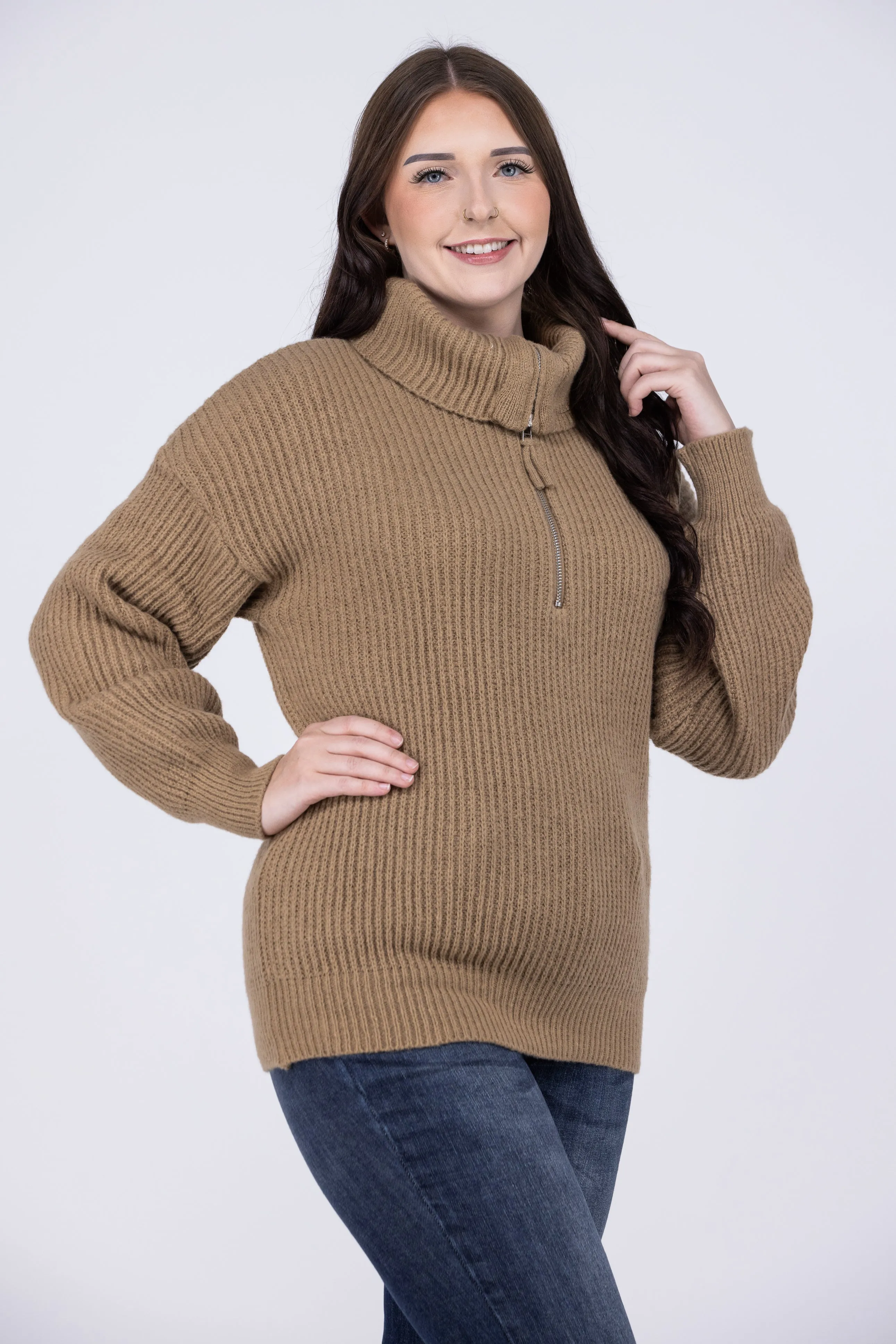 Irreplaceable You Zip Sweater * Final Sale*
