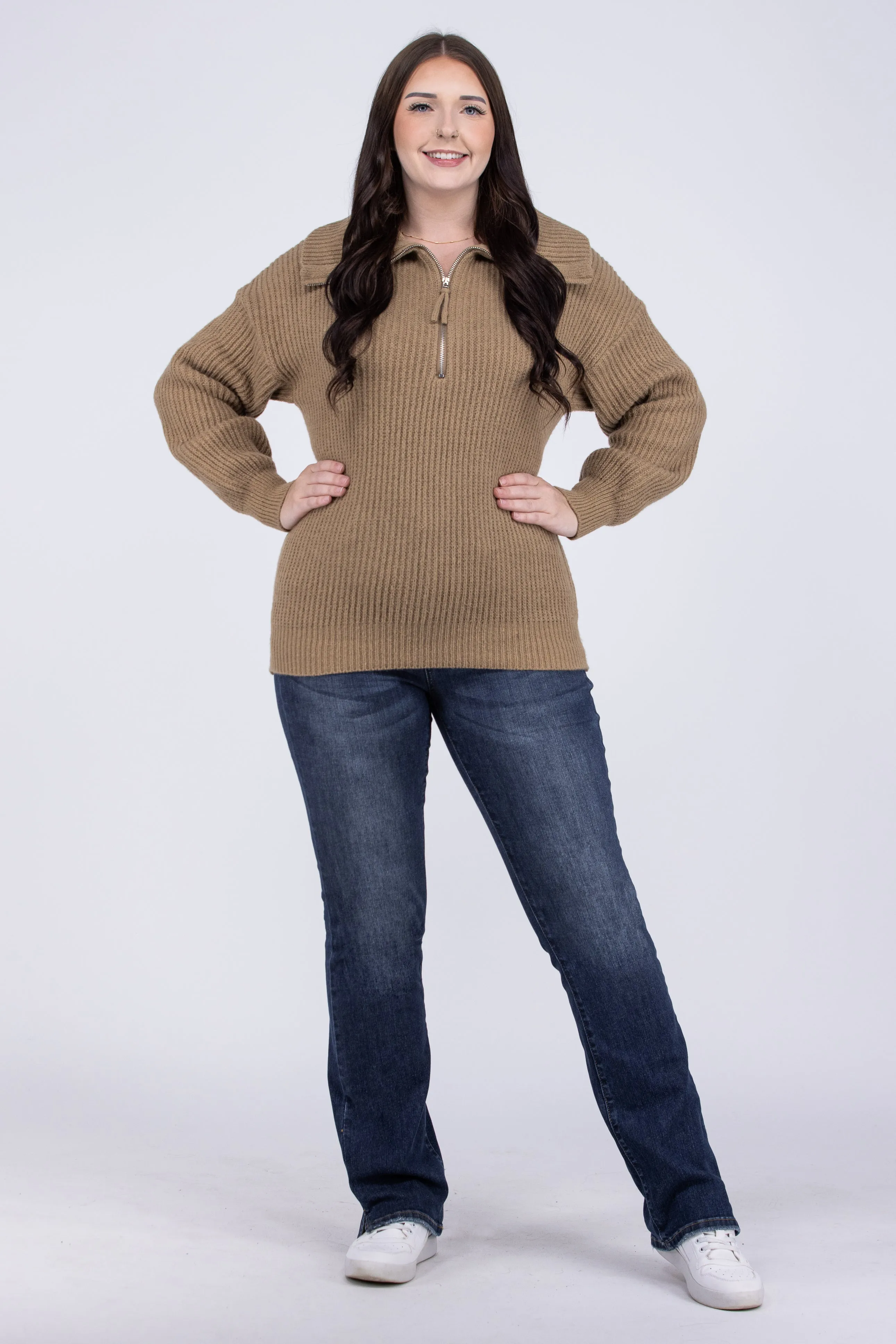 Irreplaceable You Zip Sweater * Final Sale*