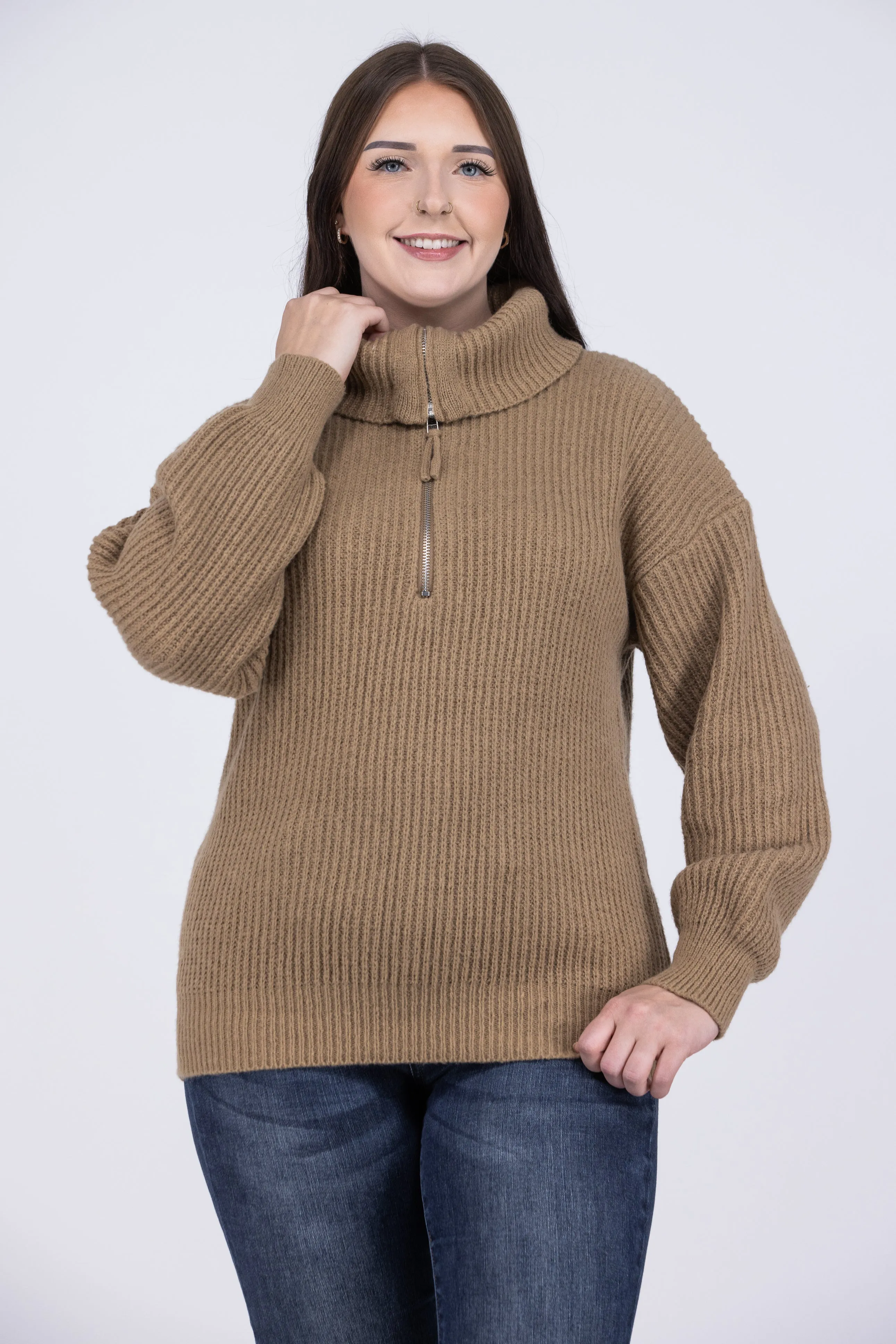 Irreplaceable You Zip Sweater * Final Sale*