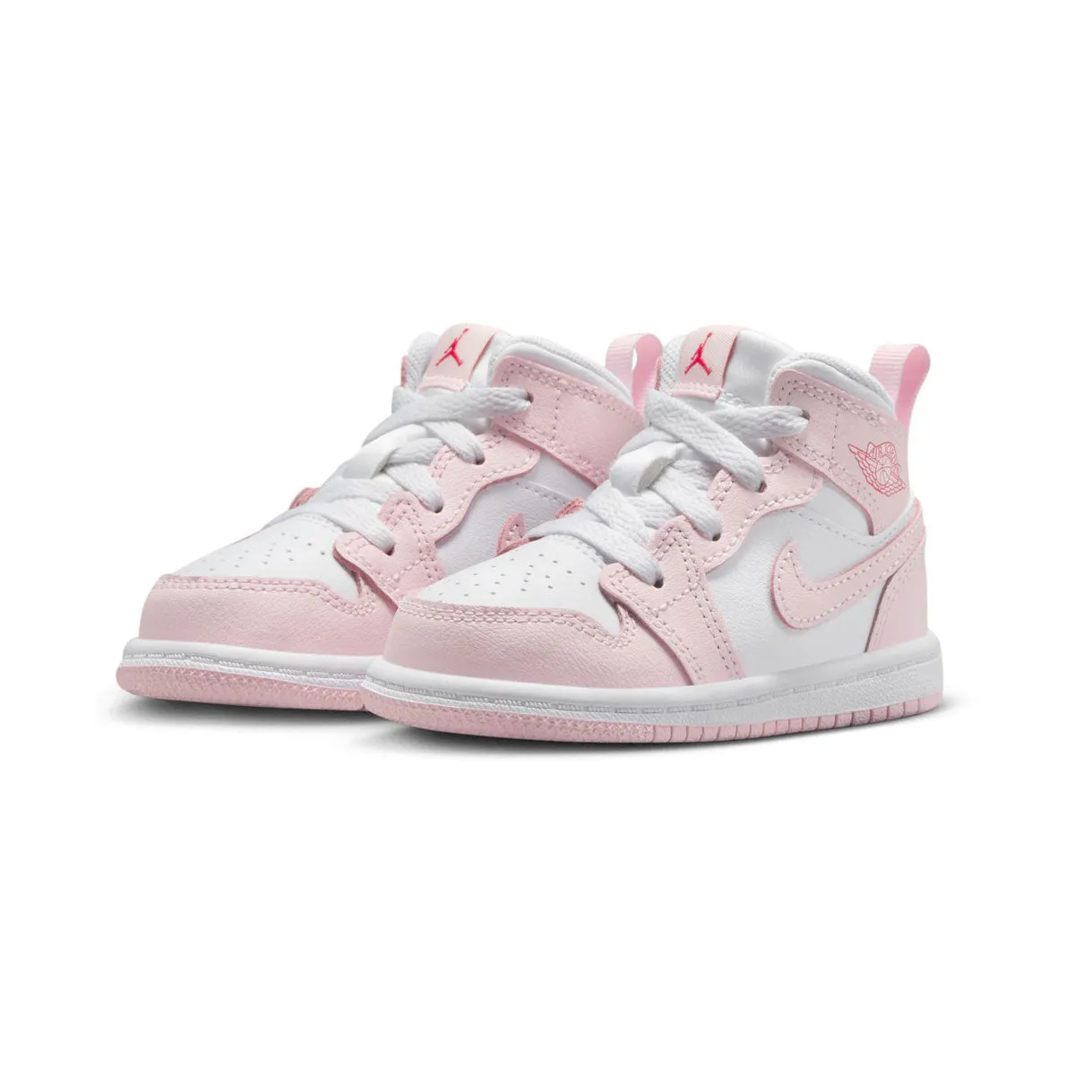 Jordan 1 Mid 'Pink Foam Fire Red' Baby/Toddler Shoes