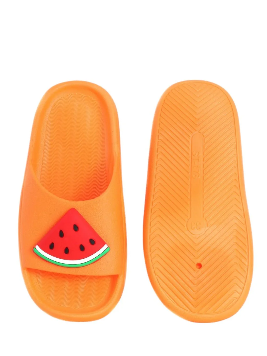Juicy Orange Watermelon Applique Slides For Girls