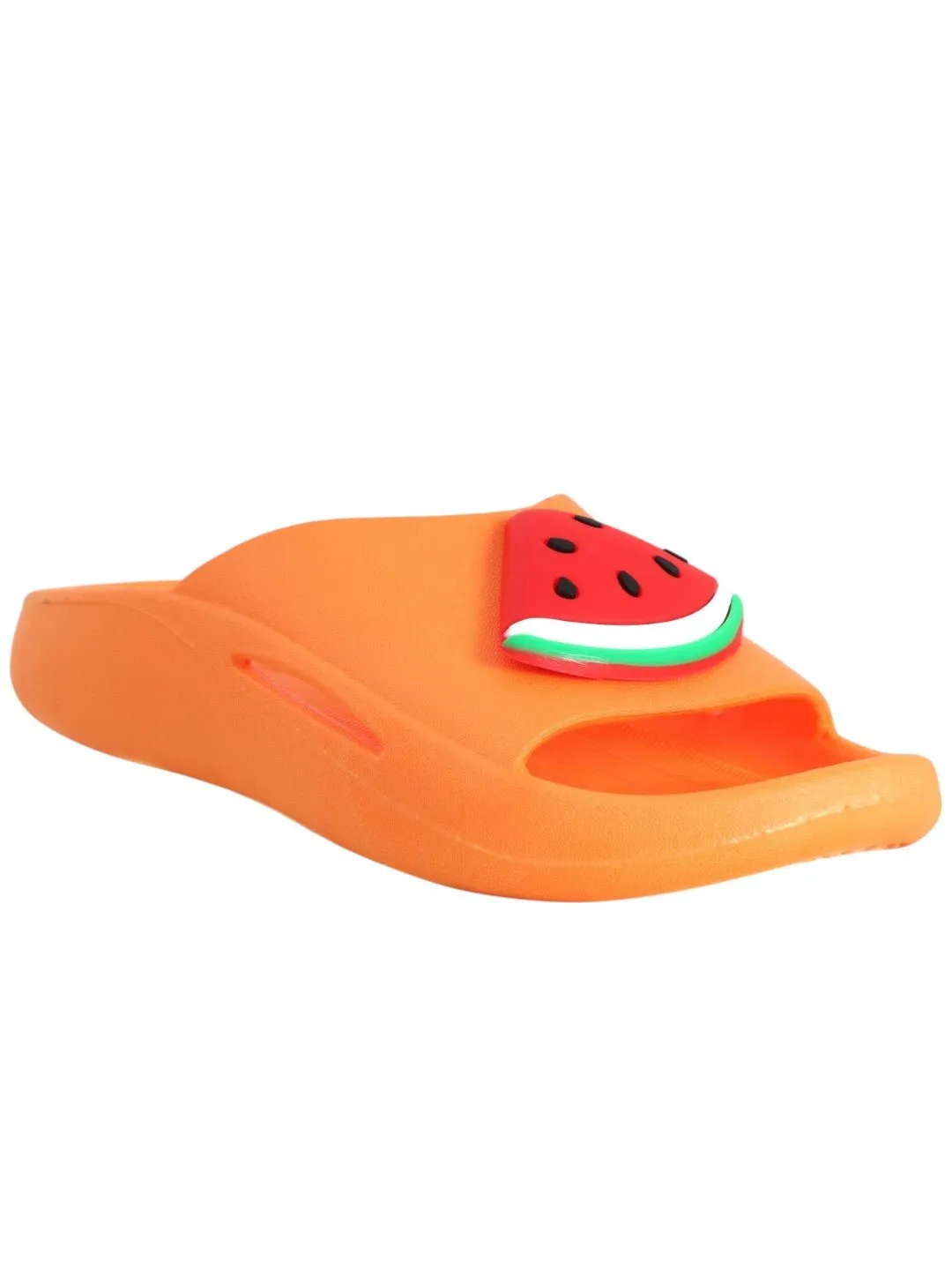 Juicy Orange Watermelon Applique Slides For Girls