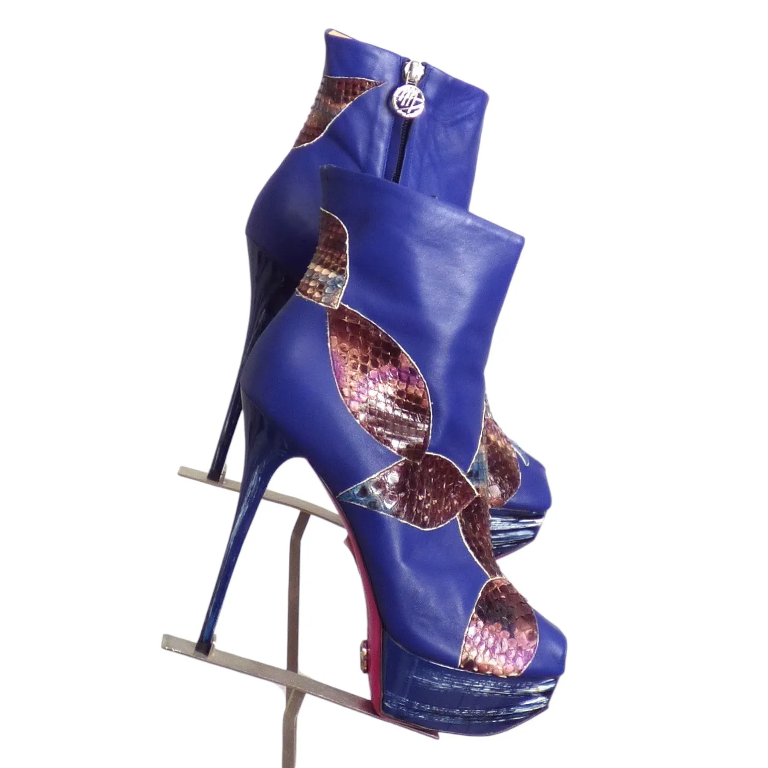 MASSIMO DOGANA- NIB Snake & Leather Platform Boots, Size 40