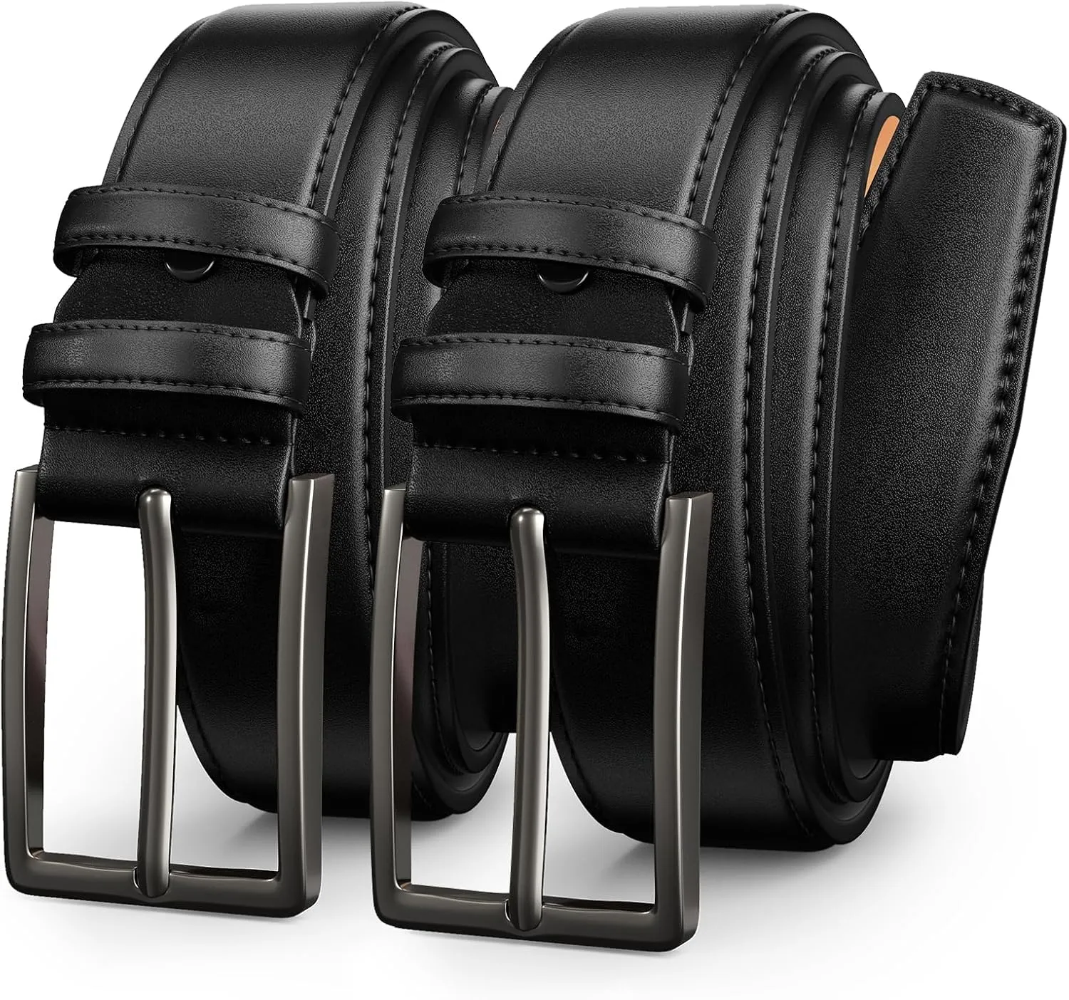 Mens Dress Belt,Mens Leather Belts for Jeans, Belt 1.38" Width