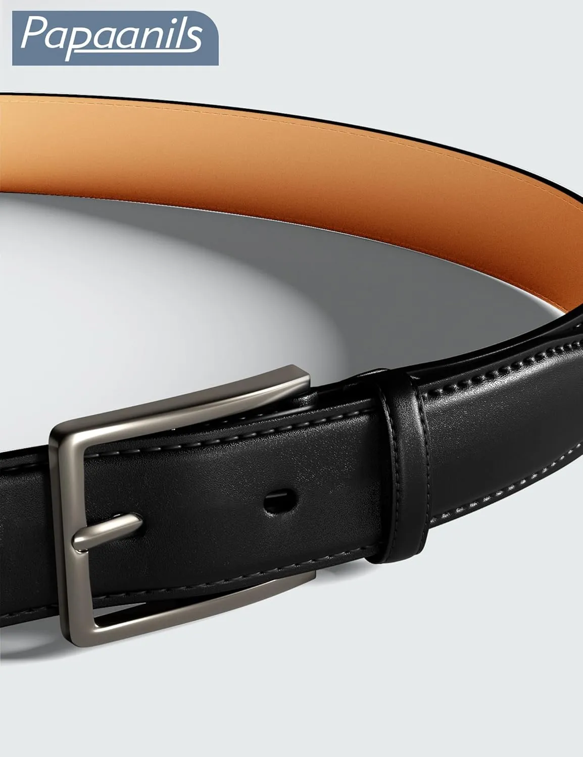 Mens Dress Belt,Mens Leather Belts for Jeans, Belt 1.38" Width