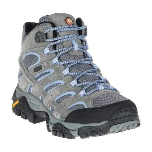 Merrell Women's Moab 2 Mid Waterproof Hiking Boots- Grey/ Periwinkle