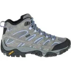 Merrell Women's Moab 2 Mid Waterproof Hiking Boots- Grey/ Periwinkle