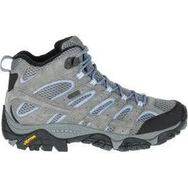 Merrell Women's Moab 2 Mid Waterproof Hiking Boots- Grey/ Periwinkle