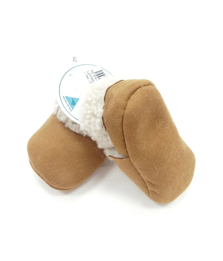 NZ Made Lambskin Booties - Tan