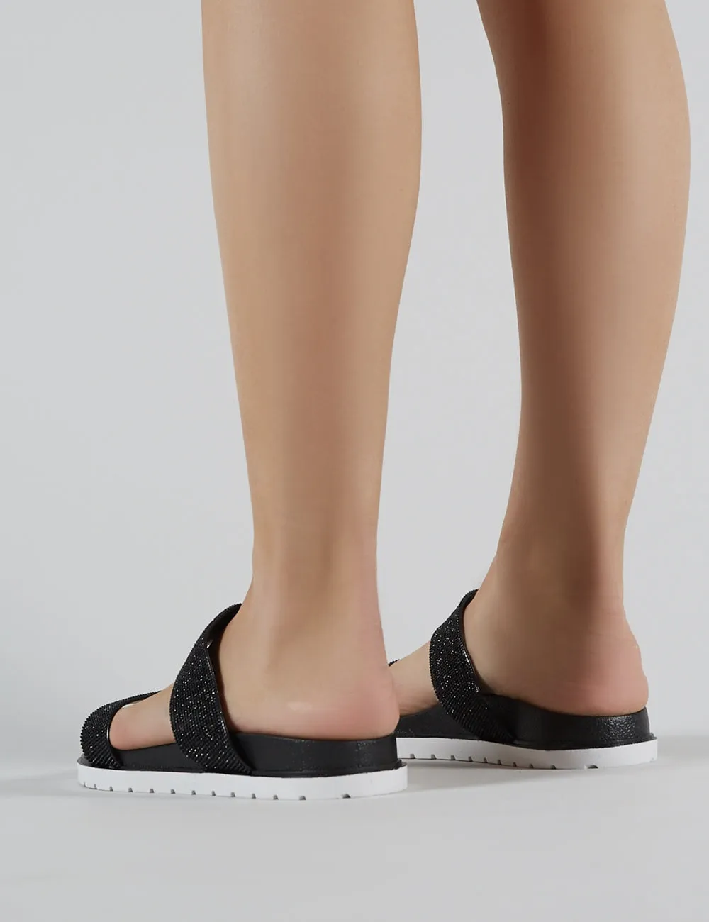 Raye Embellished Slider in Black
