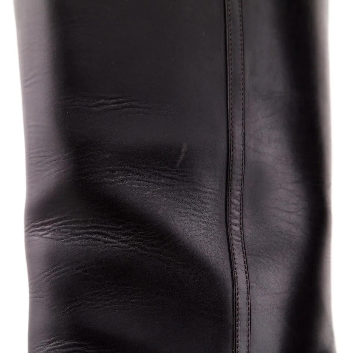 Saint Laurent Brown Leather Jane Knee-High Boots Size US 11 | EU 41