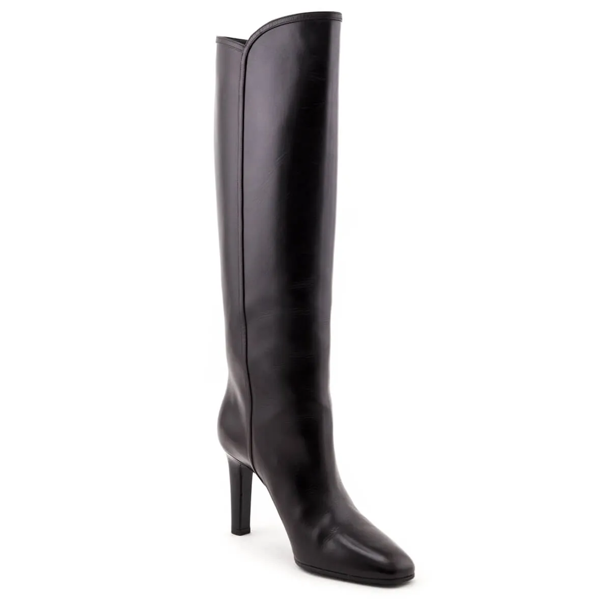 Saint Laurent Brown Leather Jane Knee-High Boots Size US 11 | EU 41