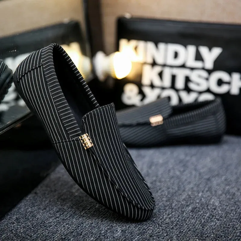 Samuel Casual Chic Stripe Canvas Loafers
