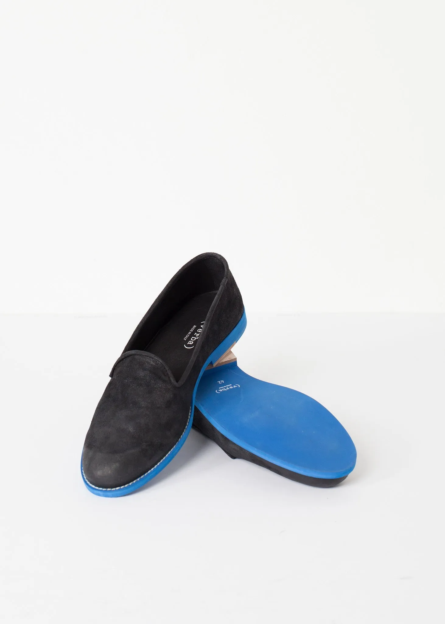 Suede Loafers - Black/Blue - Fashionable Choice