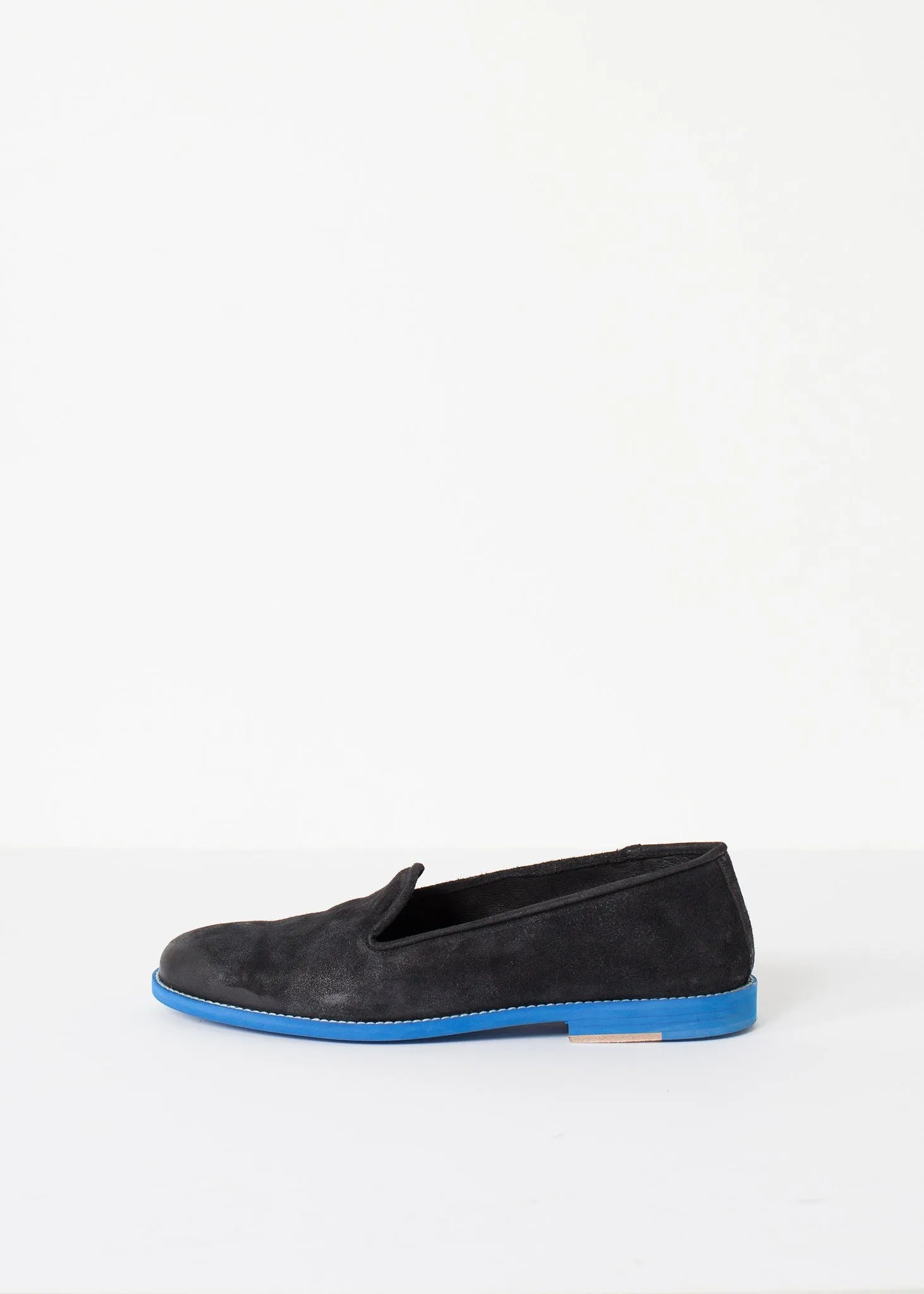 Suede Loafers - Black/Blue - Fashionable Choice