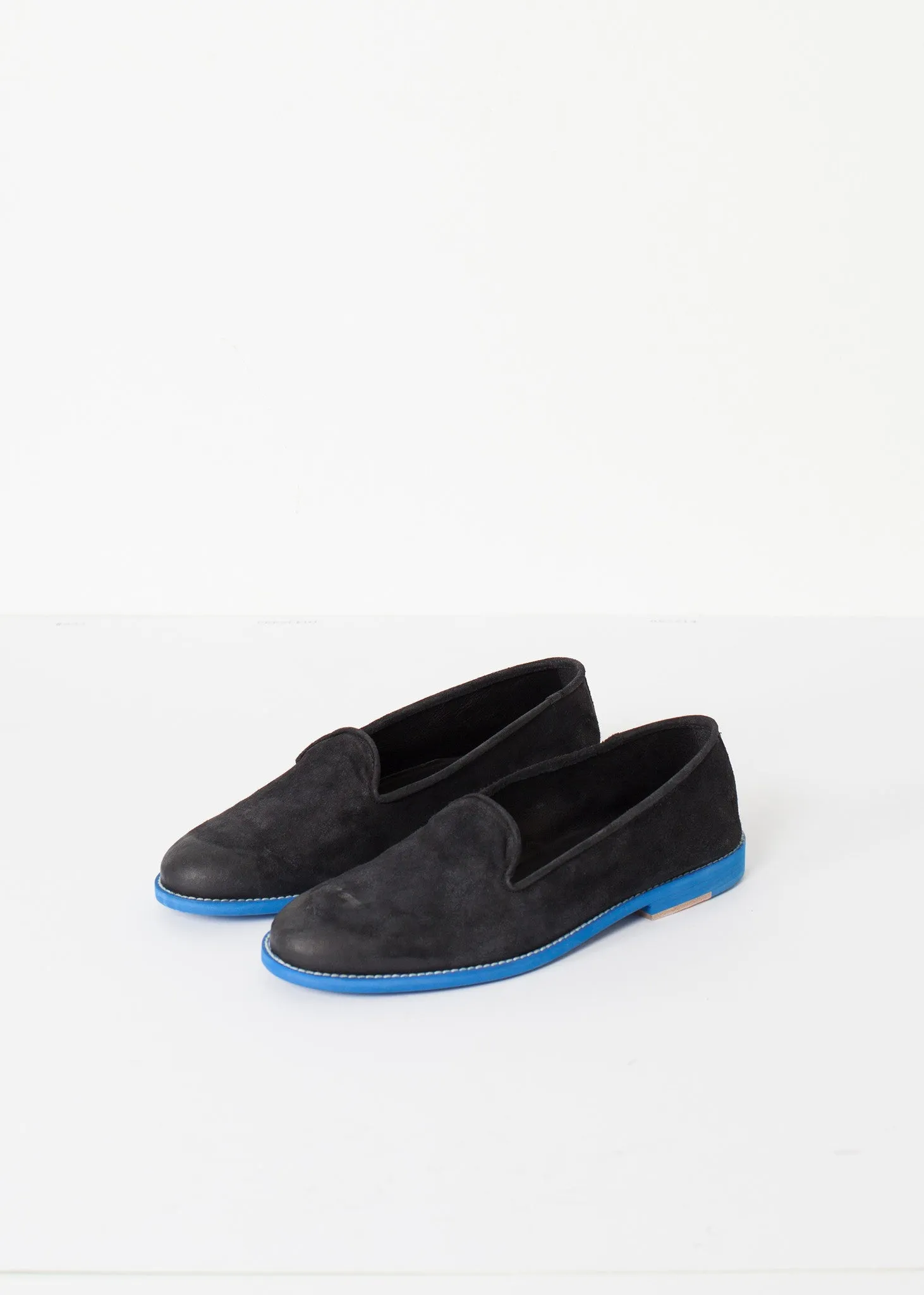 Suede Loafers - Black/Blue - Fashionable Choice