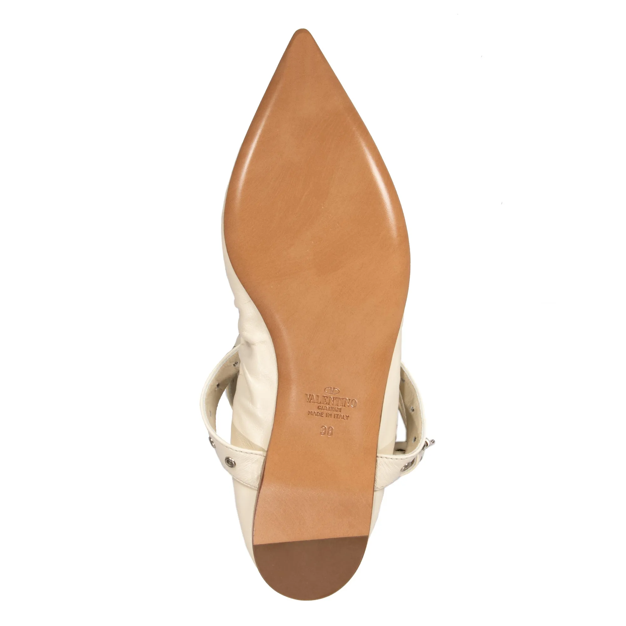 Valentino Love Latch Ballerina Flats in Off White