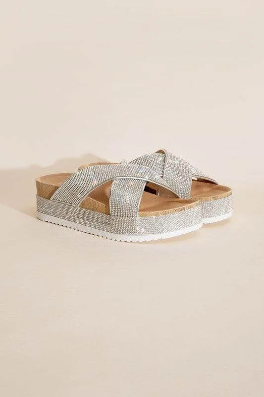 Womens Apollo Rhinestone Slides
