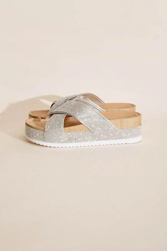 Womens Apollo Rhinestone Slides